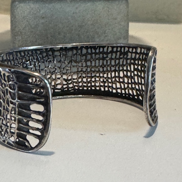 Silpada Sterling Silver Woven Mesh Modernist Cuff Bracelet‎ 6" Int Circ - Picture 6 of 6
